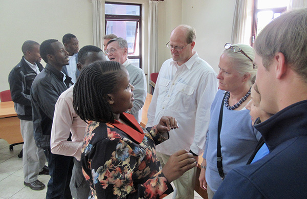 Board members greeting Budd scholars in Kenya