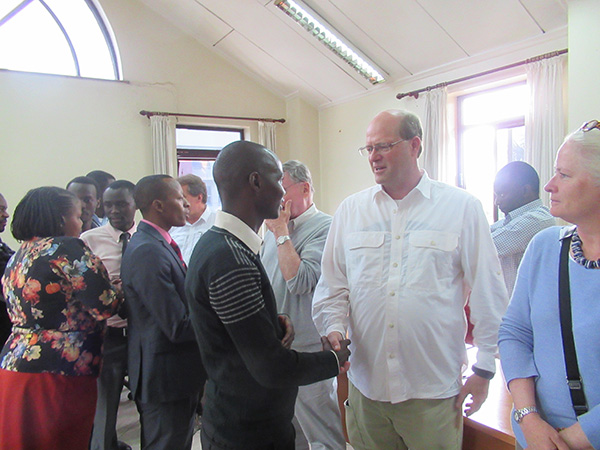 Board members greeting Budd scholars in Kenya